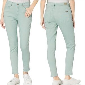Seven7 Mint Mid Rise Ankle Skinny Raw Ankle Hem Limited Edition Spring Jeans